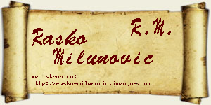 Raško Milunović vizit kartica